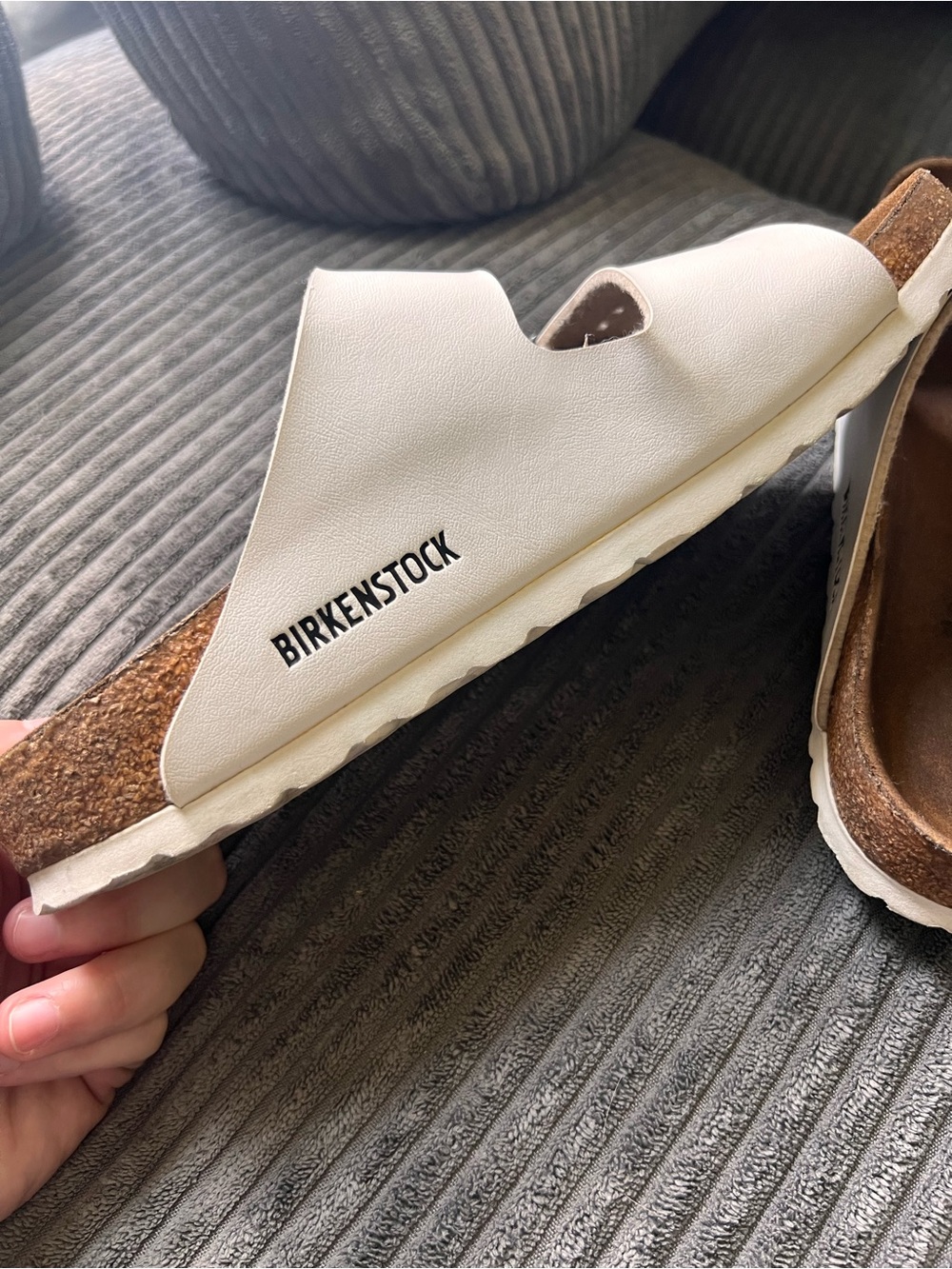 Birkenstock Arizona White Double Strap Slides Size 38 (US 7-7.5) - Picture 5 of 7